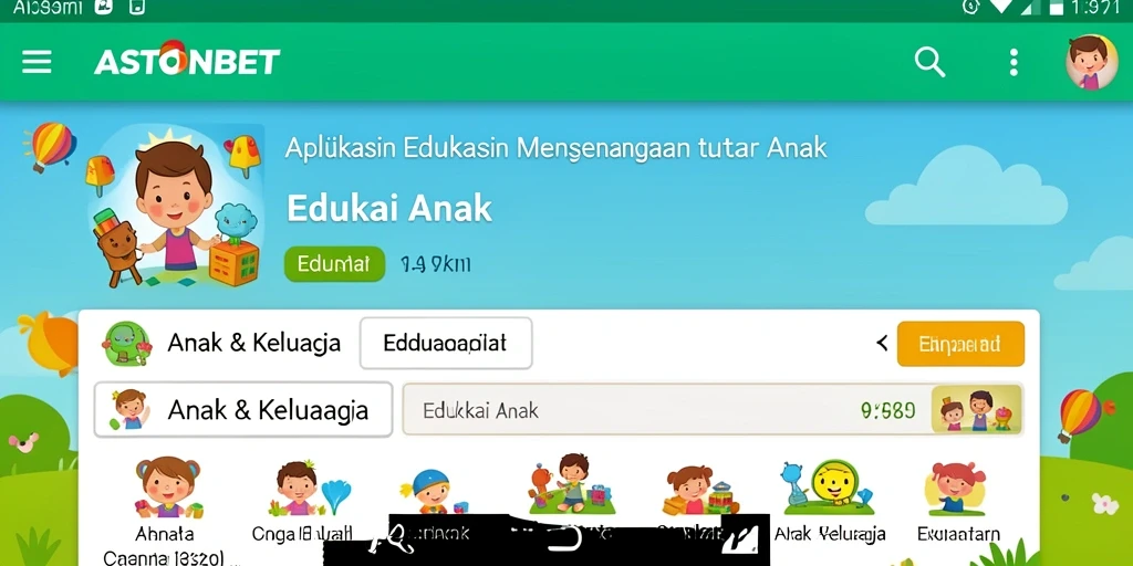 Tampilan antarmuka ASTONBET yang interaktif dan ramah anak.