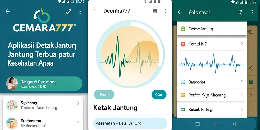 Tampilan antarmuka aplikasi CEMARA777 untuk pemantauan detak jantung.