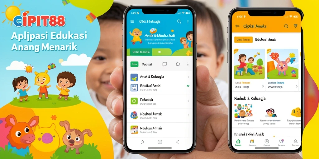 Antarmuka CIPIT88 yang ramah anak dan penuh warna.