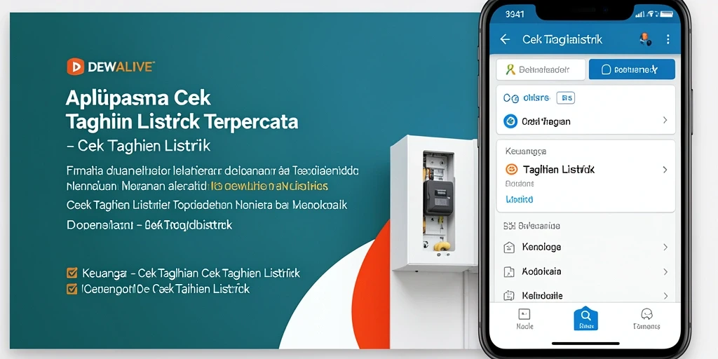 Tampilan antarmuka DEWALIVE untuk cek tagihan listrik.