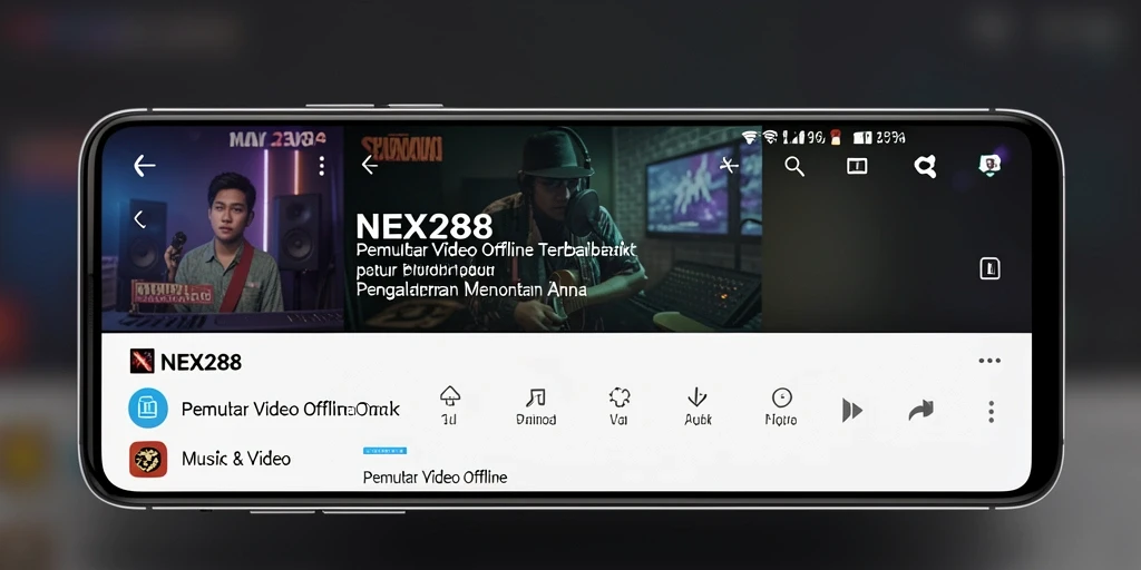 Antarmuka NEX288 menampilkan kontrol pemutaran video yang intuitif.