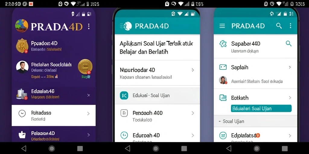 Tampilan antarmuka PRADA4D yang intuitif untuk Soal Ujian.