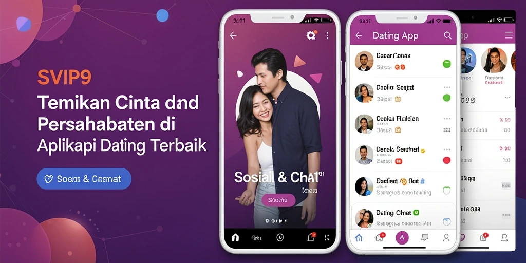 Tampilan antarmuka SVIP9 yang modern dan fungsional untuk aplikasi Dating App.