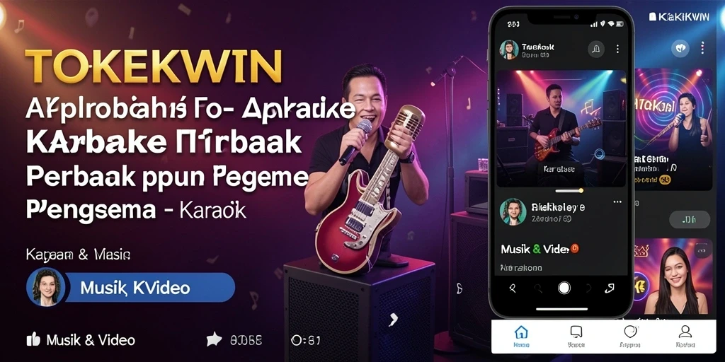 Antarmuka menarik TOKEKWIN saat pengguna bernyanyi karaoke.